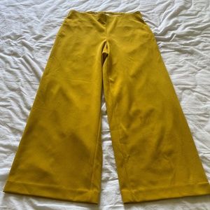 Loft Wide-Leg Mustard Yellow Pants
